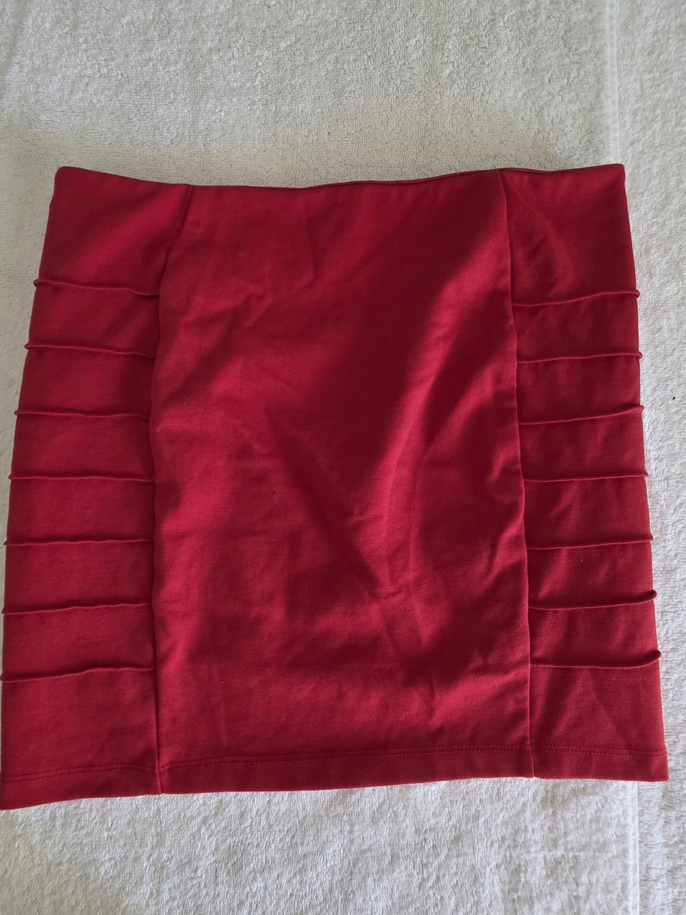 Forever 21 Essentials Red Ruched Side Bodycon Mini Skirt